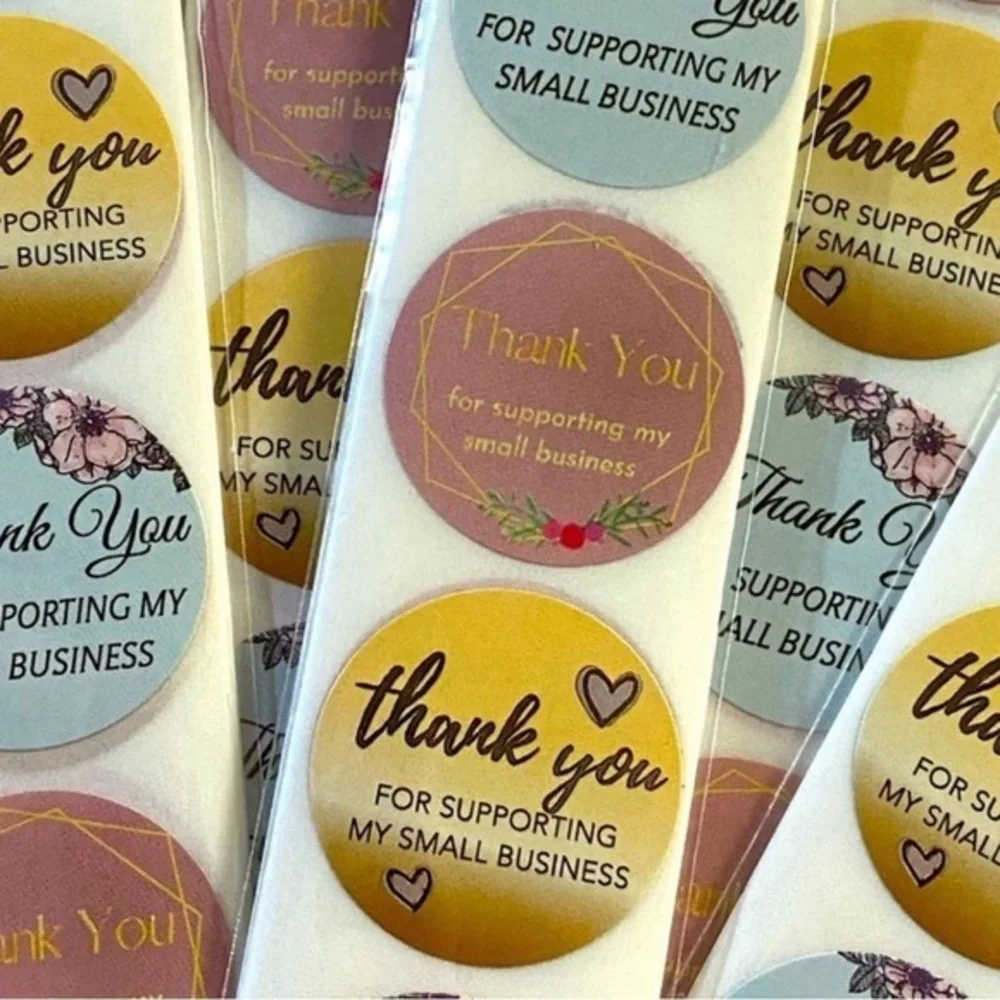 40 Small Thank You Stickers! (Quarter Size)